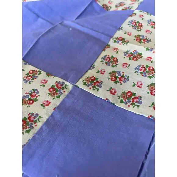 vintage set 2 patchwork quilt blocks squares craft repurpose vintage fabric - Picture 3 of 5